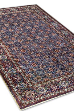Antique Rugs Oriental Wool Blue Rug Geometric Living Room Rugs for Sale 137x207