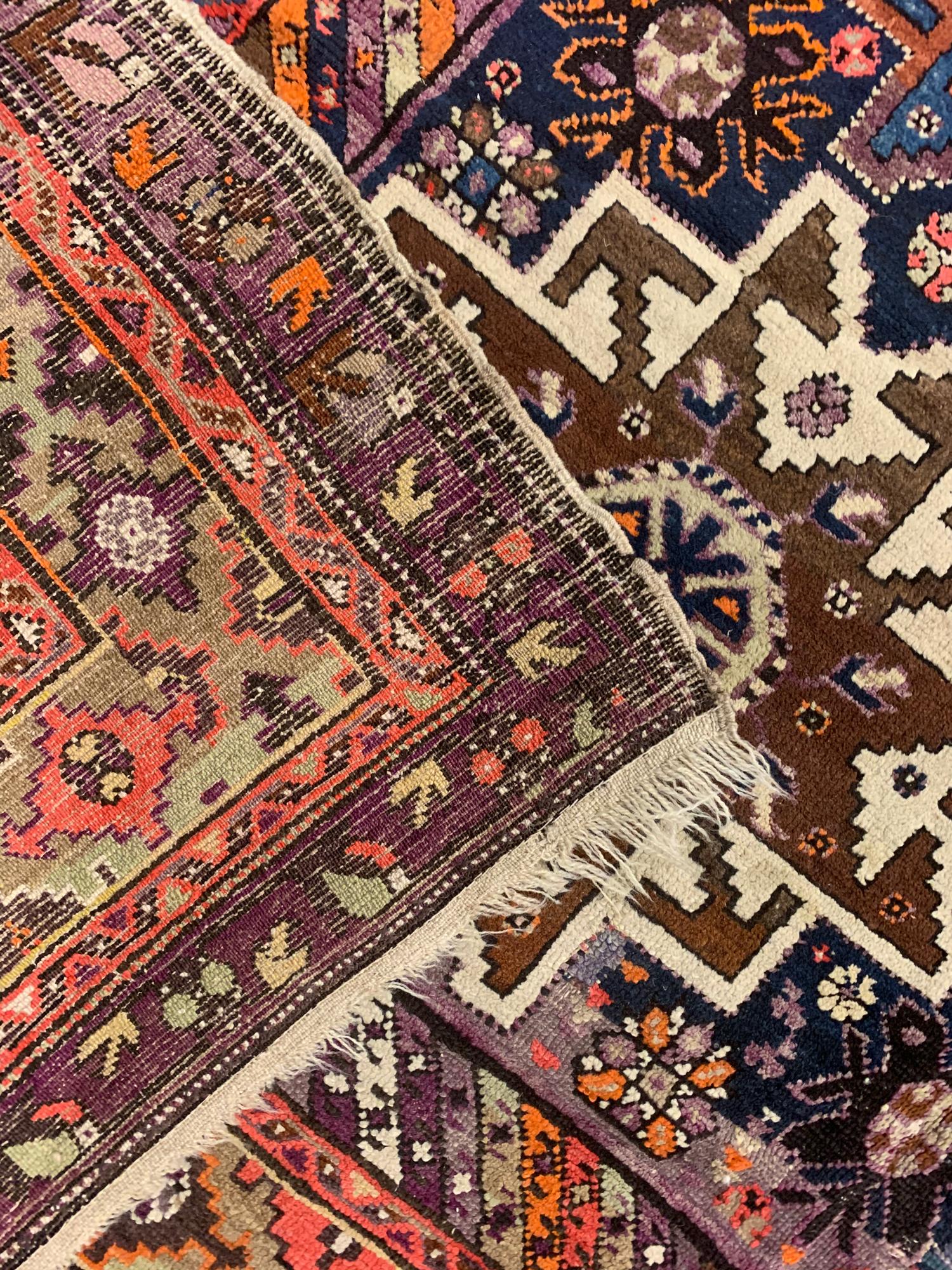 Antique Rugs Oriental Wool Geometric Kazak Rugs for Sale For Sale 3