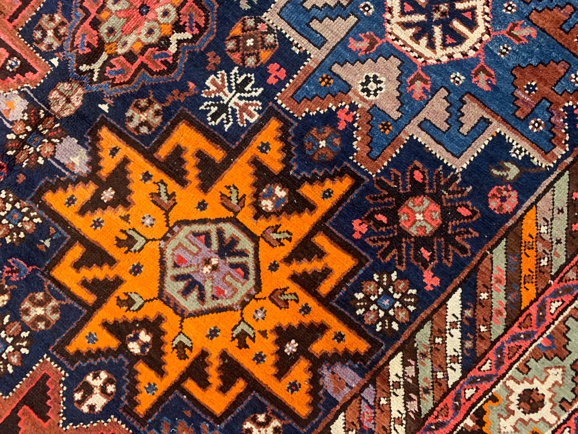 Antique Rugs Oriental Wool Geometric Kazak Rugs for Sale For Sale 2