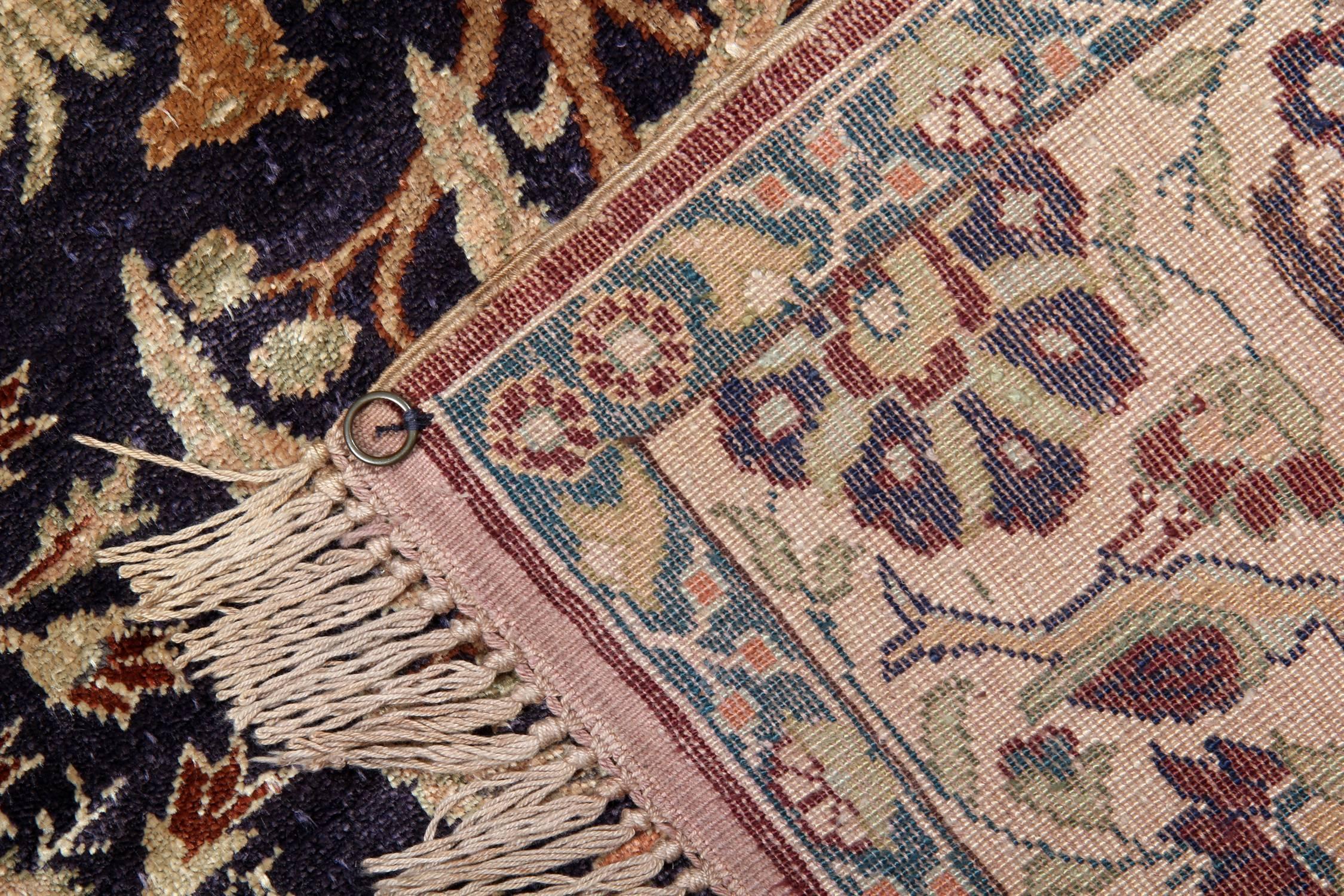 Hand-Woven Antique Rugs, Pure Silk Rugs Turkish Rugs Handmade Carpet Oriental Rug for Sale For Sale