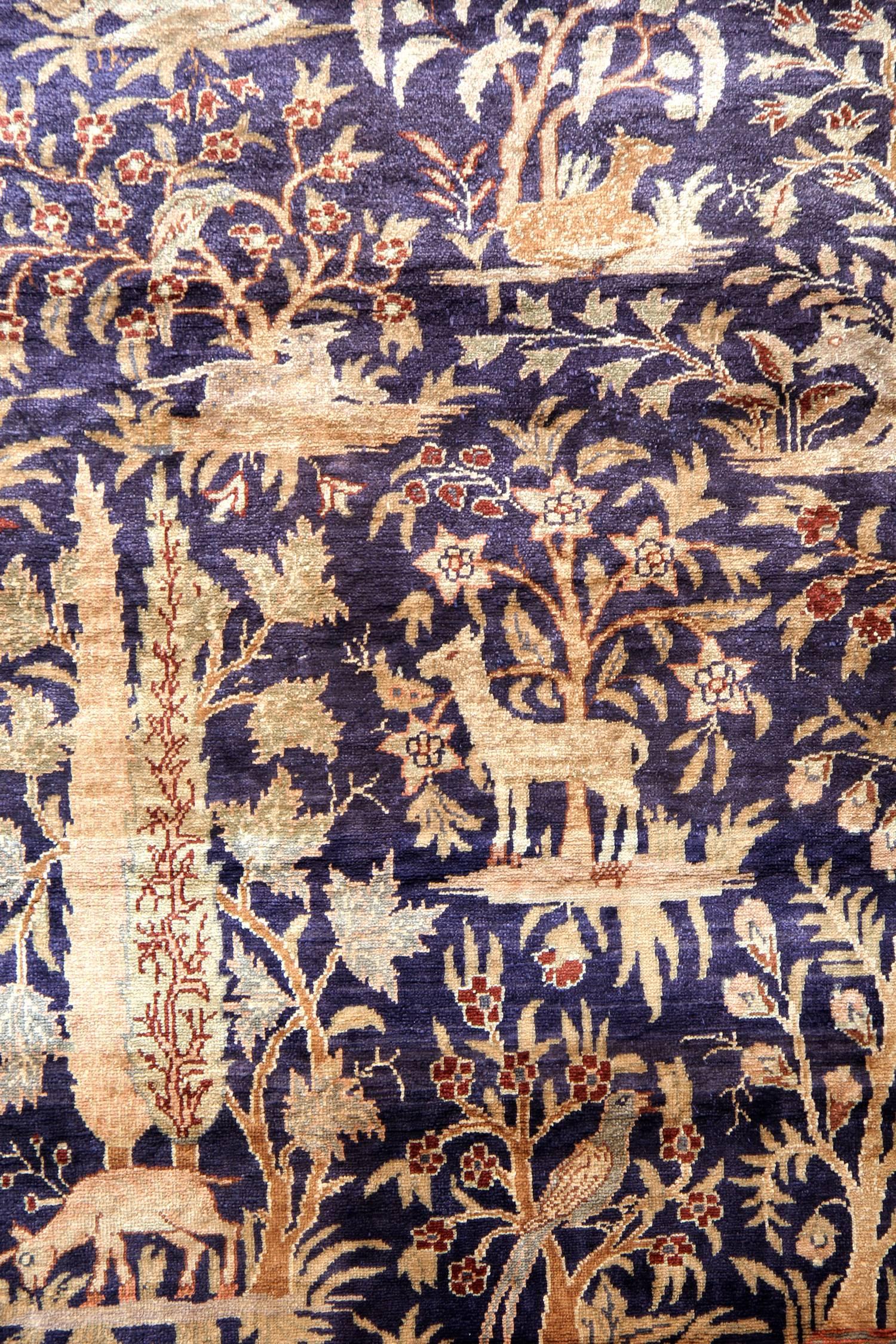 Teinture végétale Tapis anciens, tapis en pure soie, tapis de Turquie Tapis faits à la main Tapis oriental en vente