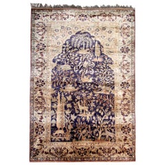 Antique Rugs, Pure Silk Rugs Turkish Rugs Handmade Carpet Oriental Rug for Sale