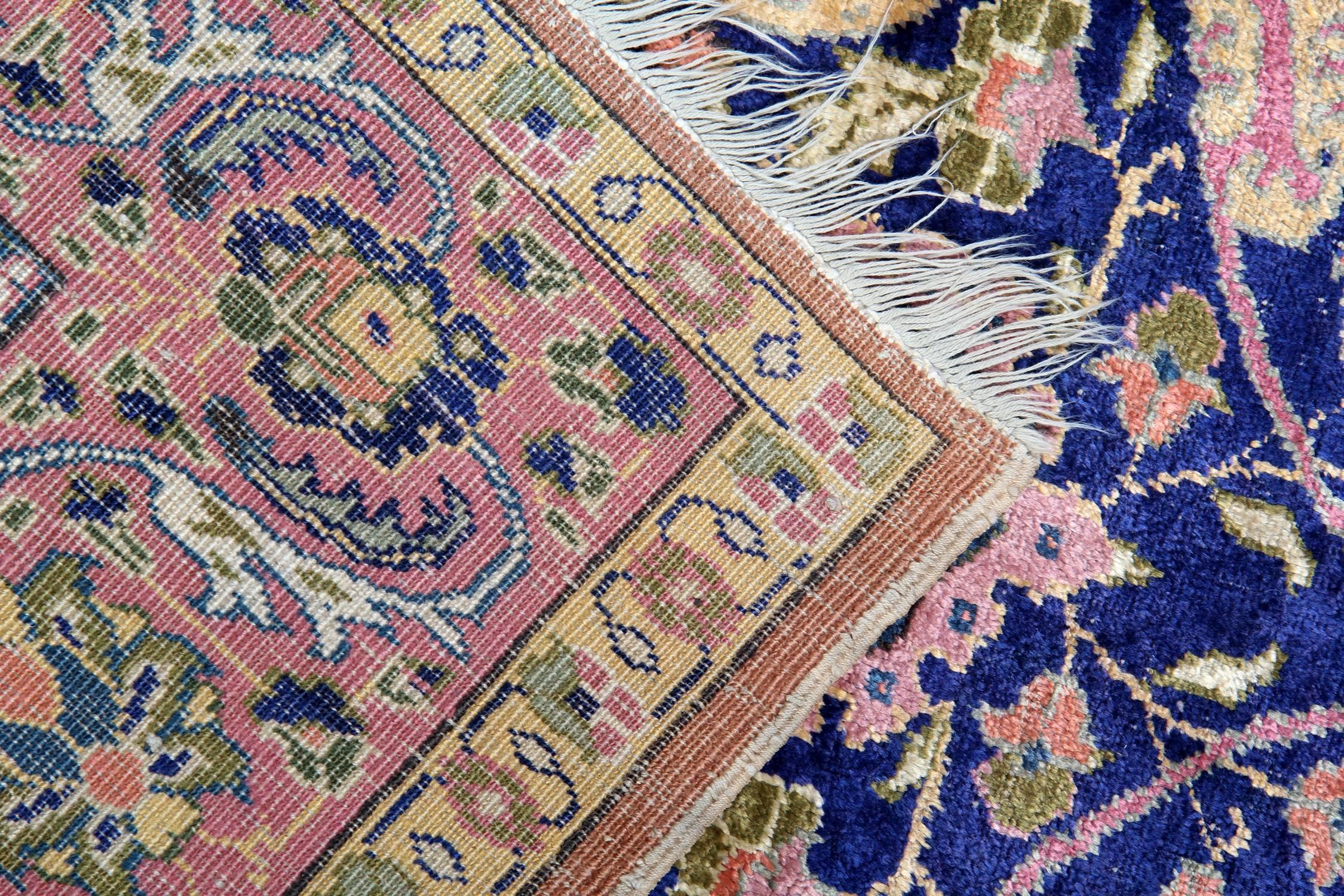 Hand-Knotted Antique Rugs Pure Silk Rugs, Turkish Rugs Oriental Handmade Carpet from Turkey For Sale