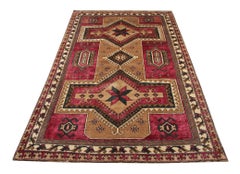 Antique Rugs, Purple Caucasian Handmade Carpet from Karabagh Oriental Wool Rug