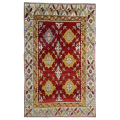 Antique Rugs Red Anatolian Handmade Carpet Turkish Rugs for Sale