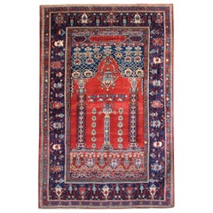 Antique Rugs, Red Handmade Carpet, Caucasian Shirvan Red Oriental Rugs