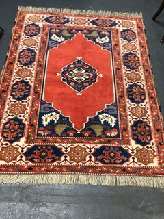 Antique Rugs Red Turkish Rug Handmade Carpet, Oriental Rug Living Room Rugs