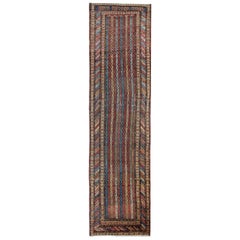 Antique Rugs Striped Runner, Handmade Carpet Runners, Oriental Rug for Sale