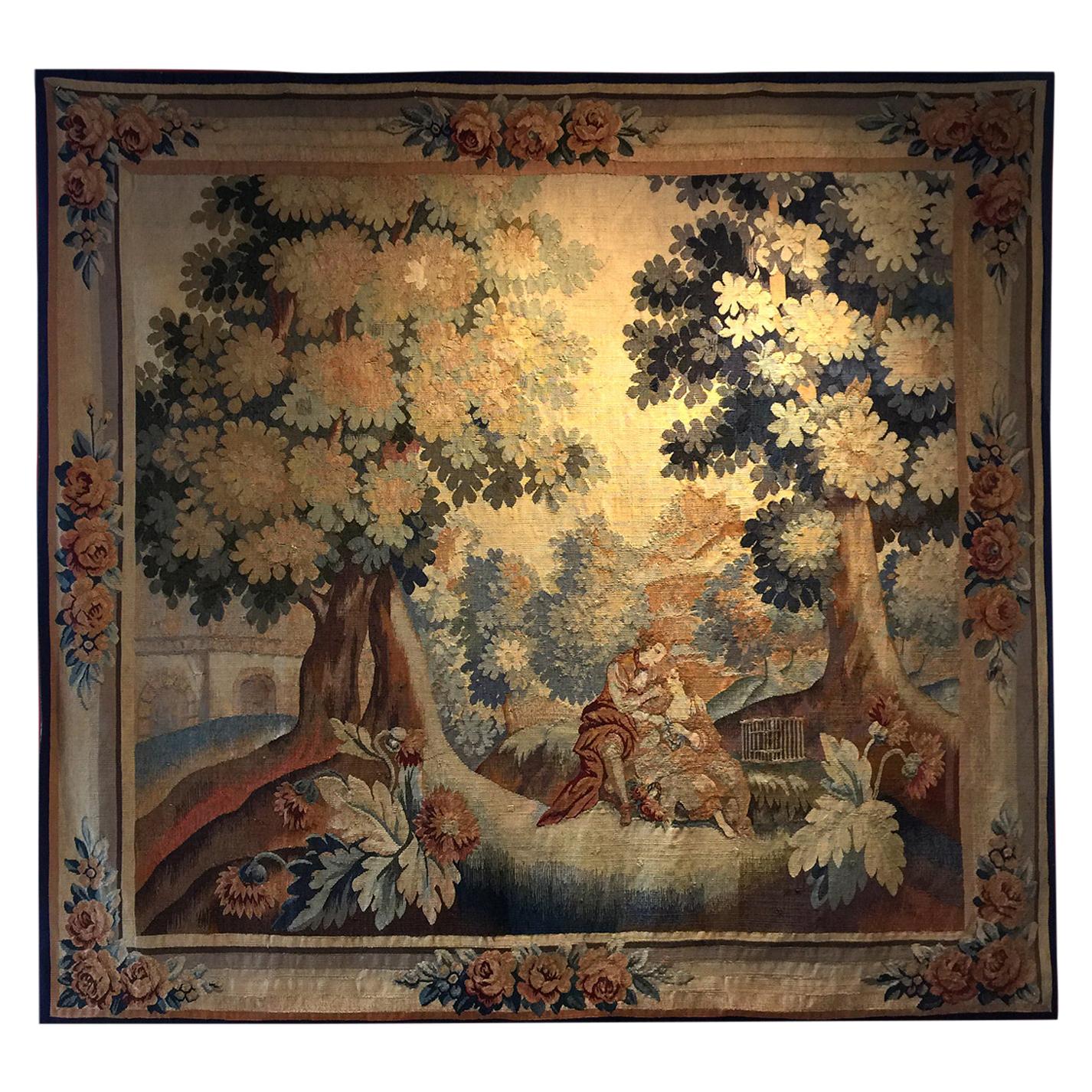 Antique Rugs, Tapestry Flemish Wall Decoration Object, Decorative Rugs For Sale