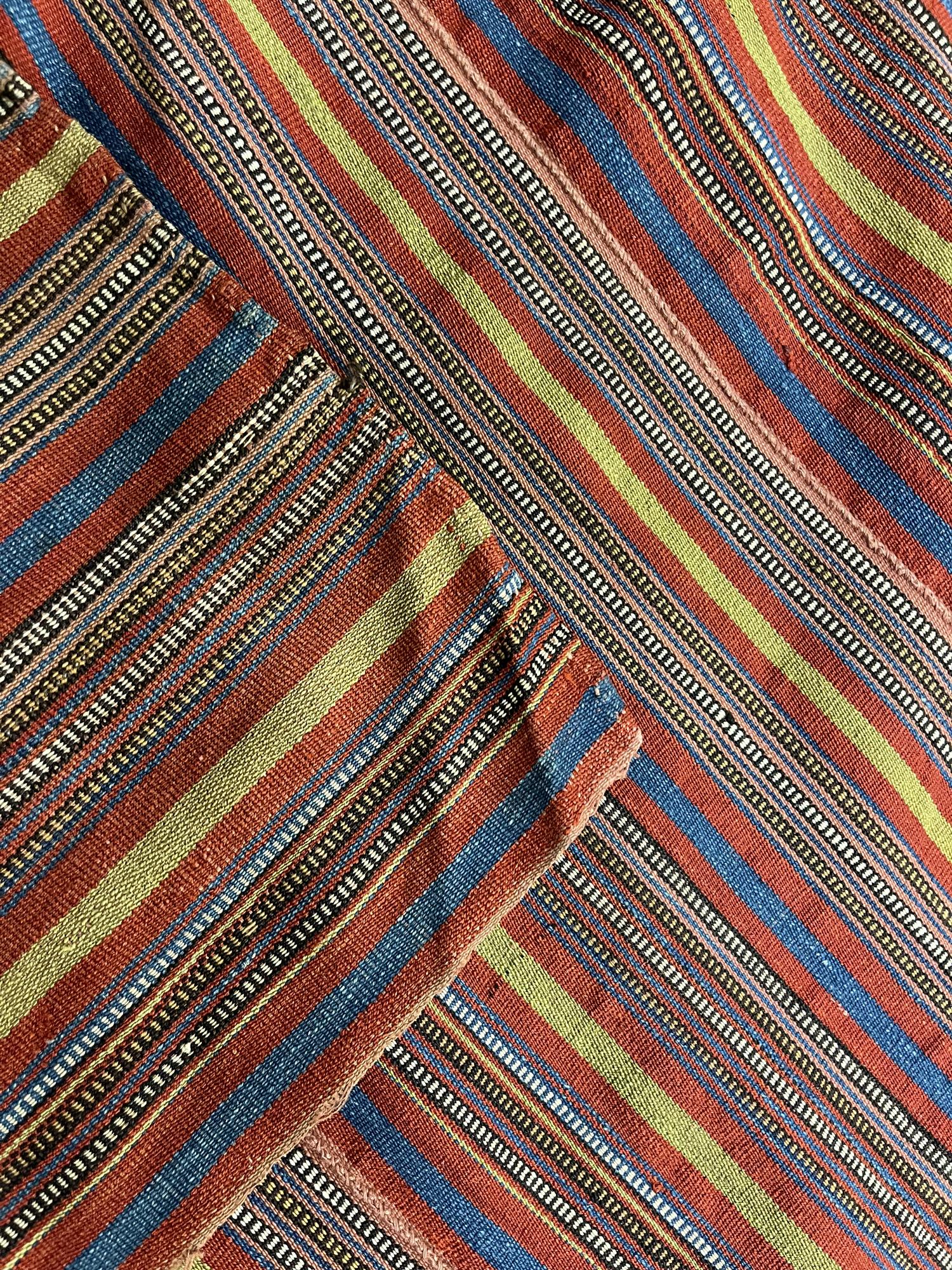 Antique Rugs Textile, Traditional Striped Jajim Kilim Handwoven Kilim For Sale 1