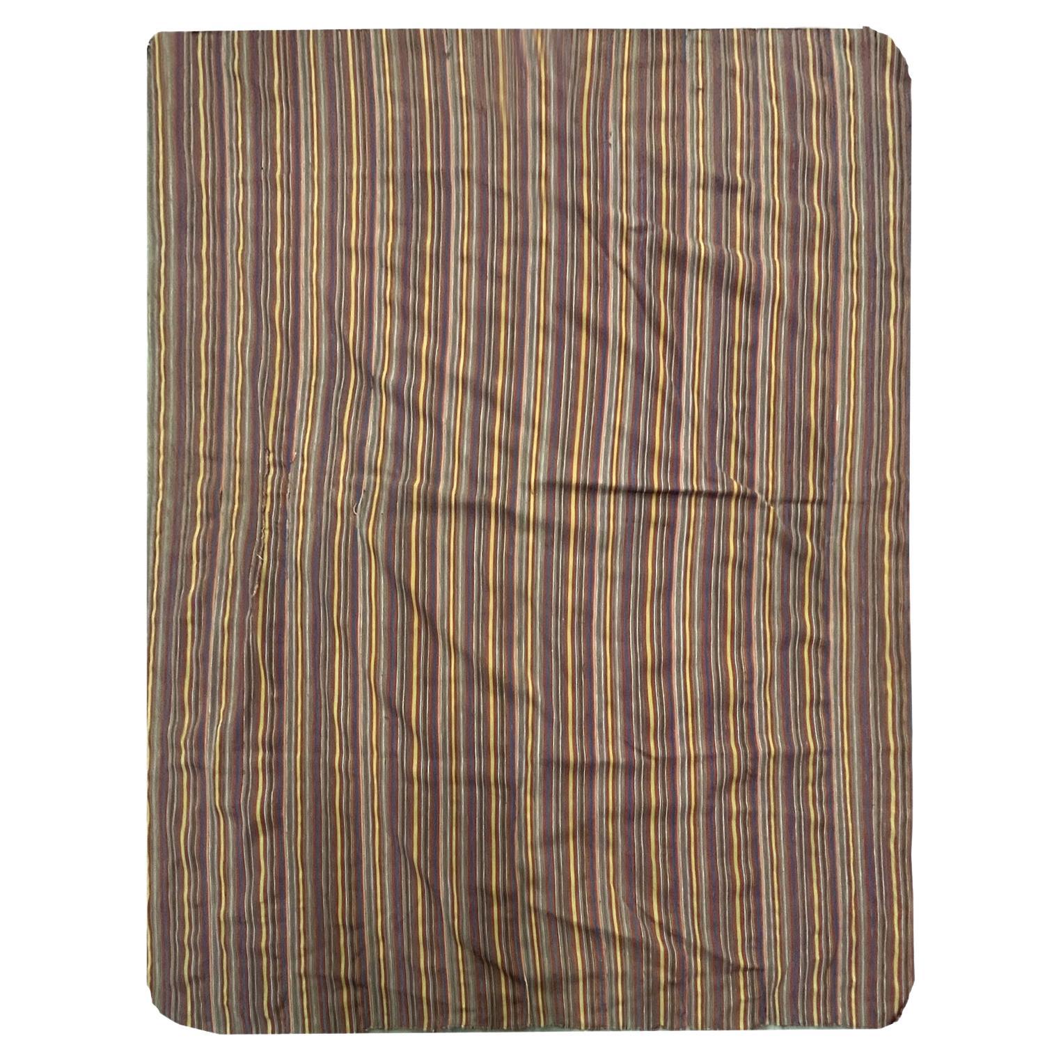 Antique Rugs Textile, Traditional Striped Jajim Kilim Handwoven Kilim For Sale