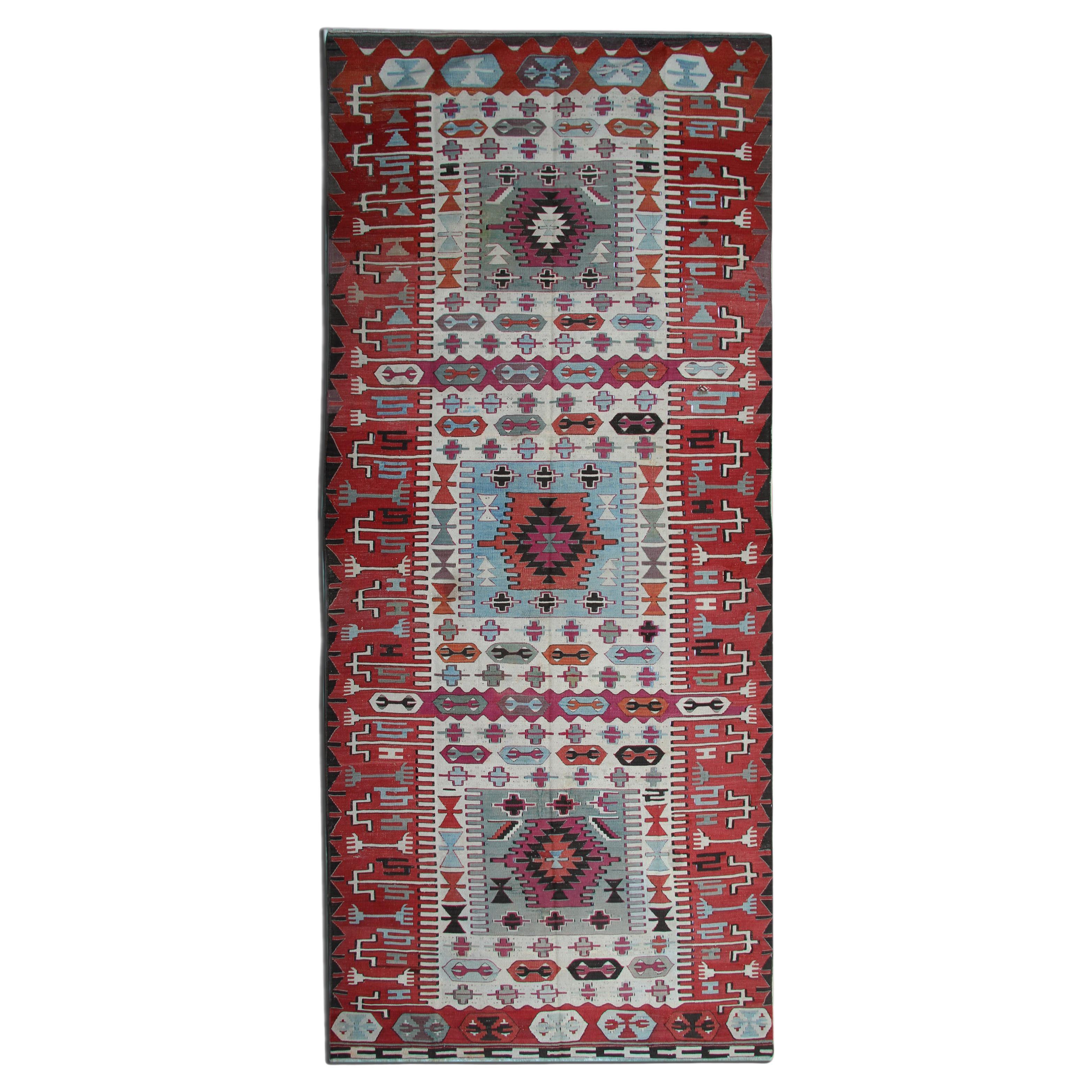 Antique Rugs Traditional Turkish Kilim Rug Oriental Wool Area Rug