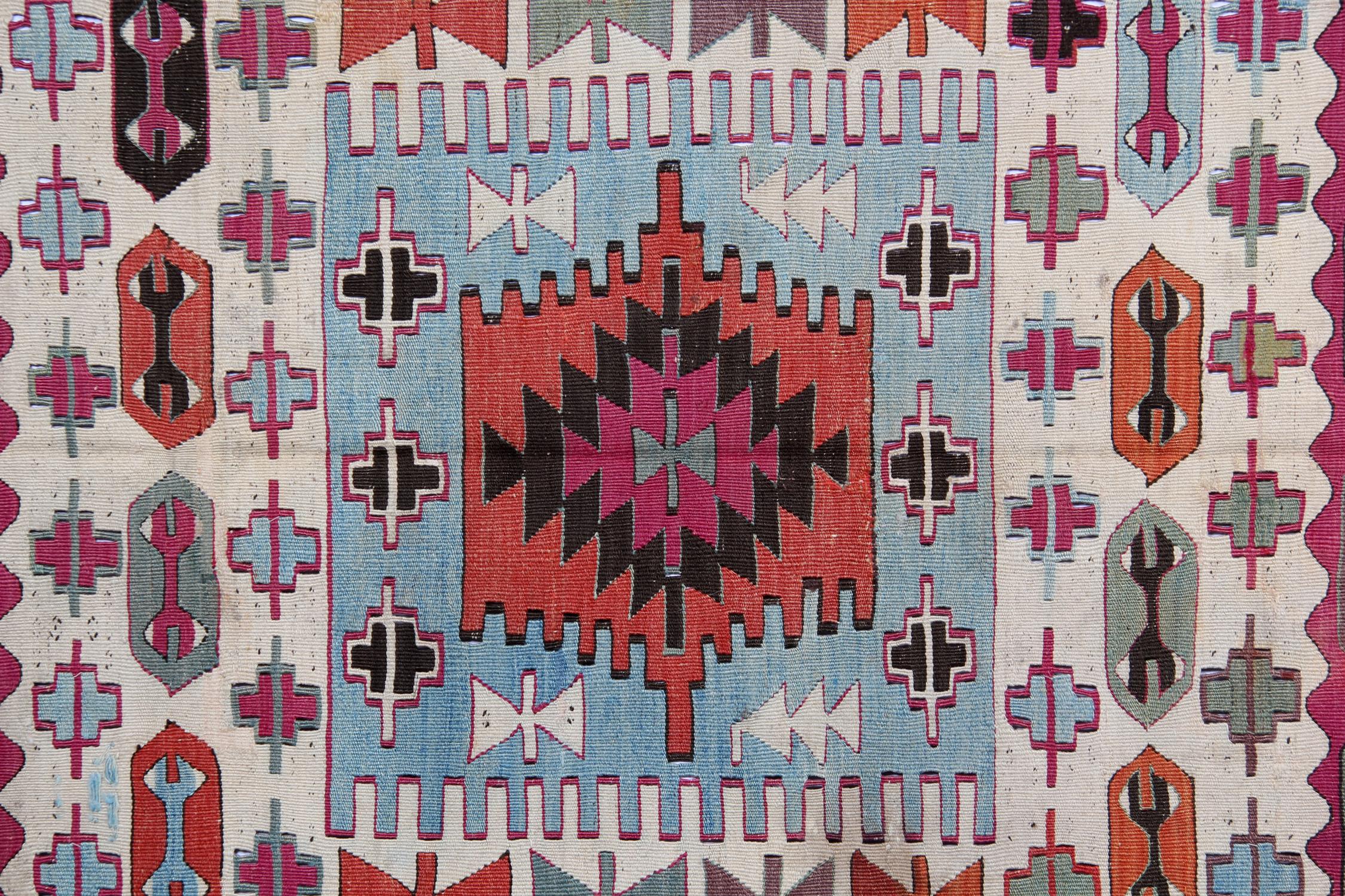 Alfombras Antiguas Alfombra Kilim Turca Tradicional Alfombra de lana oriental Kilim grande Turco en venta