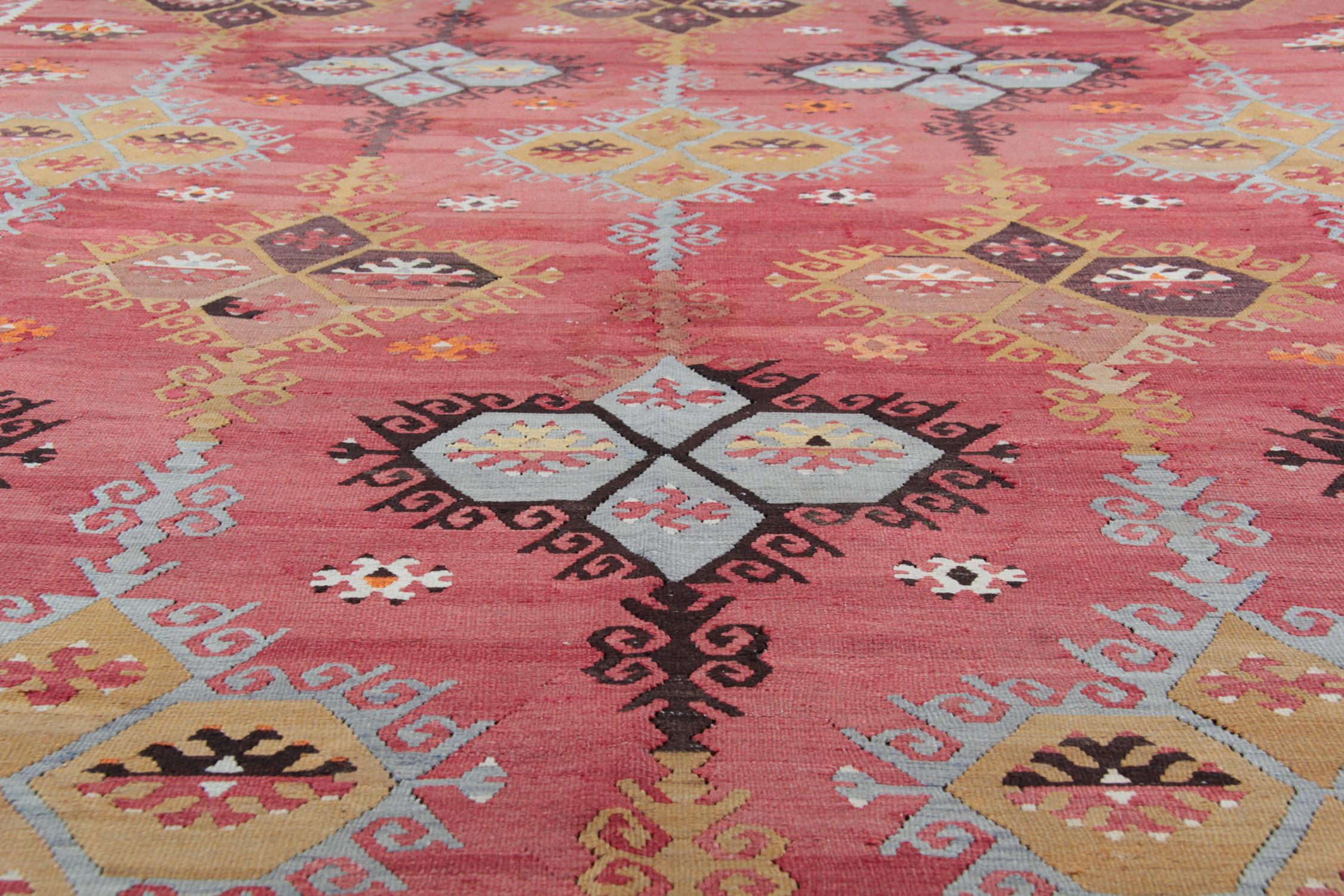 Late 19th Century Antique Rugs, Turkish Kilim Rug, Sarkisla Carpet Rug from Anatolia