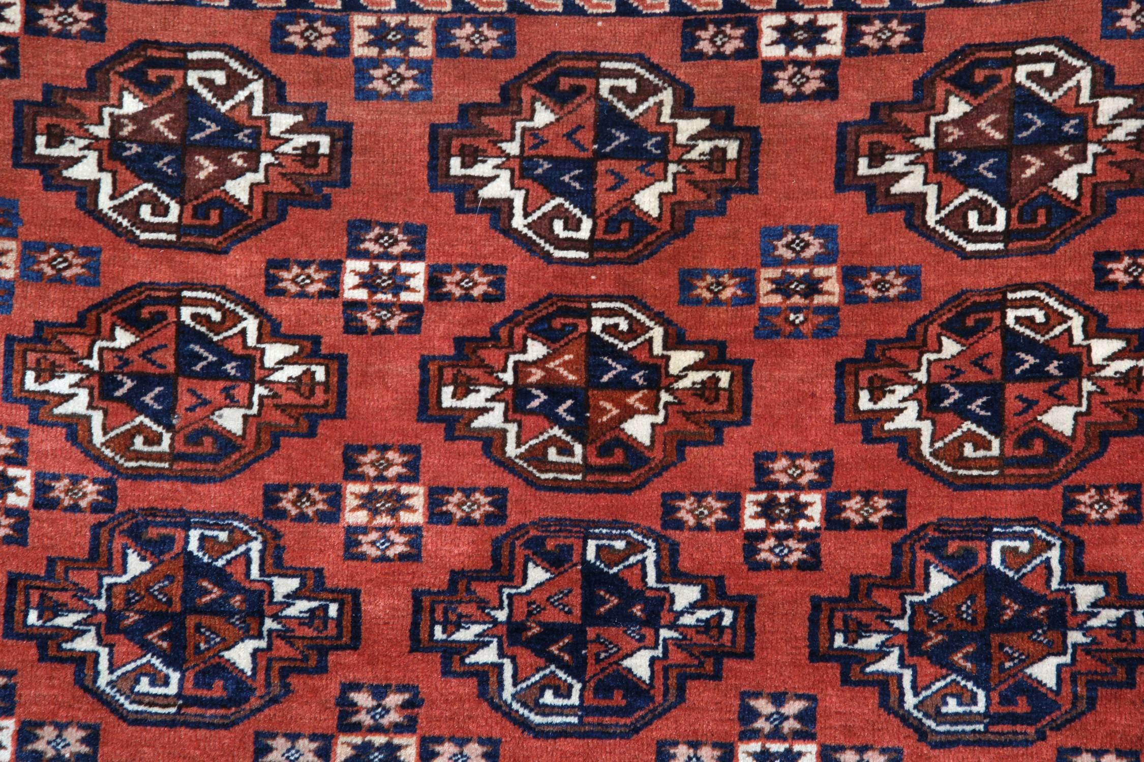 Tribal Antique Rugs Turkmen Floor Handmade Carpet Area Red Oriental Rugs