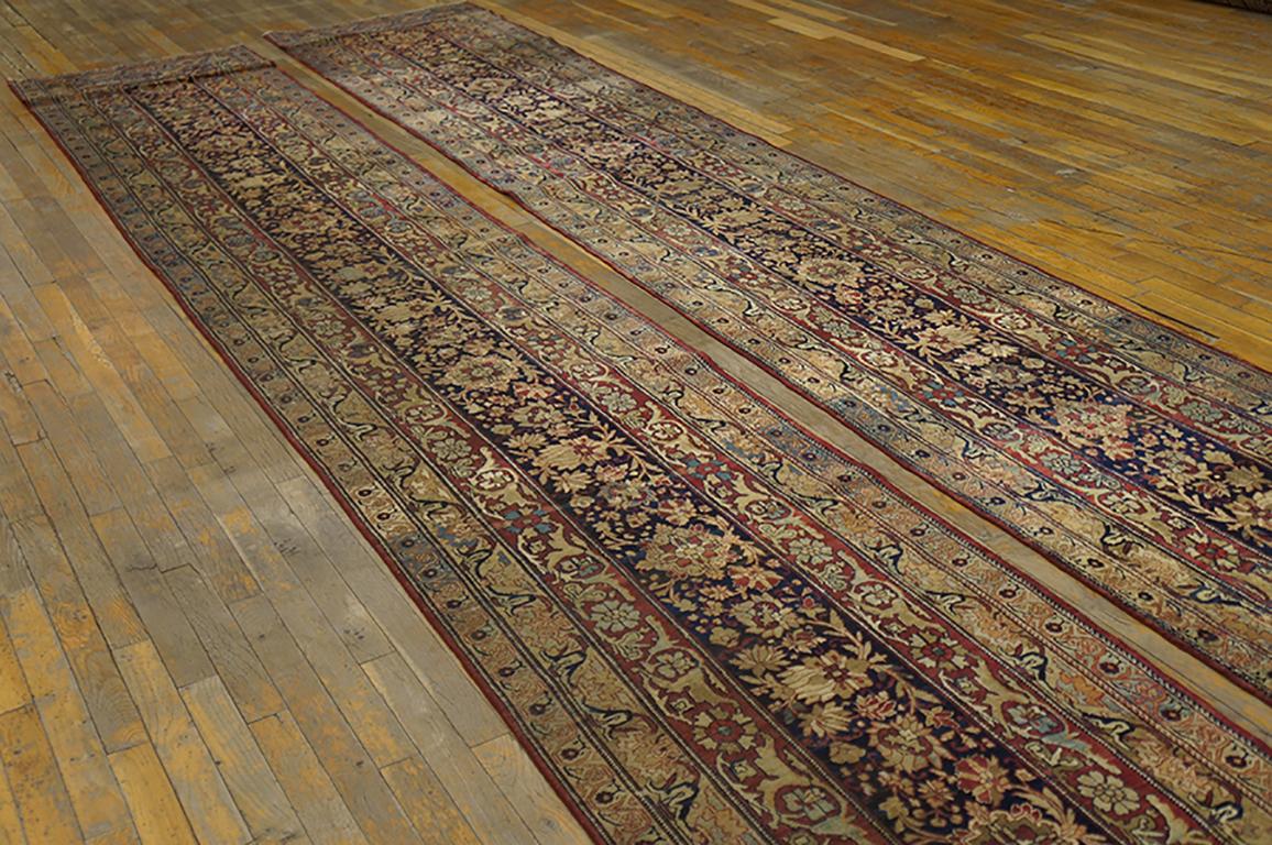 19th Century Pair of S.E. Persian Kirman Laver Runner Carpets ( 2'6