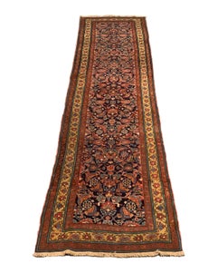 Antique Rug Runner Wool Kurdish Carpet Handwoven Oriental Rug