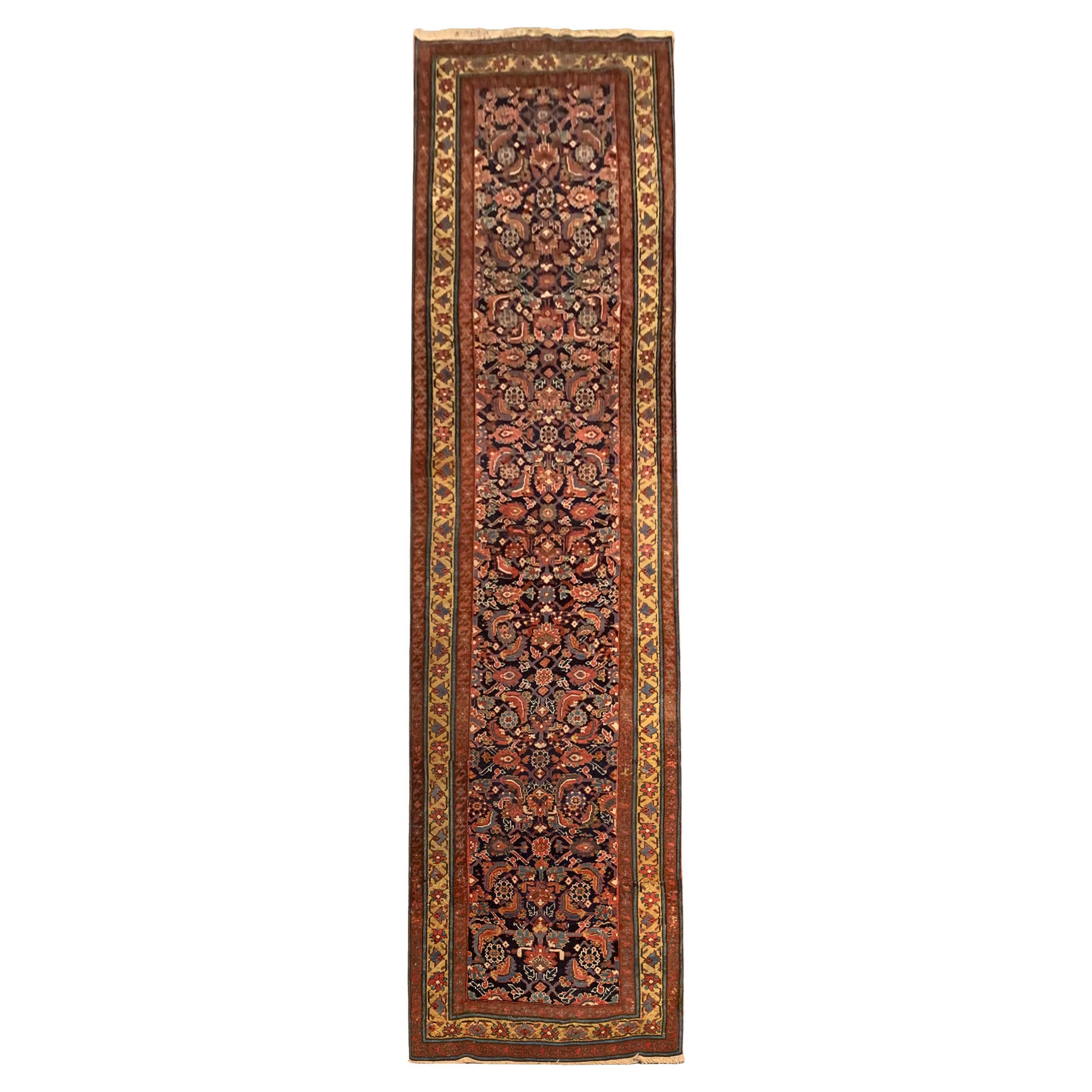 Vintage Rug Handwoven Stair Runner, Oriental Wool Carpet Runner Rug For