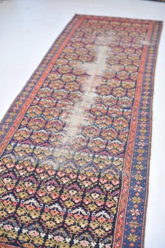 Antique Runner with Botanical Lattice Garden Design in Optimists Colors