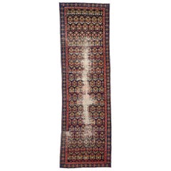 Antique Runner with Botanical Lattice Garden Design in Optimists Colors
