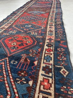 Antique Runner with Charming Protective Animals, c. 1930-40's