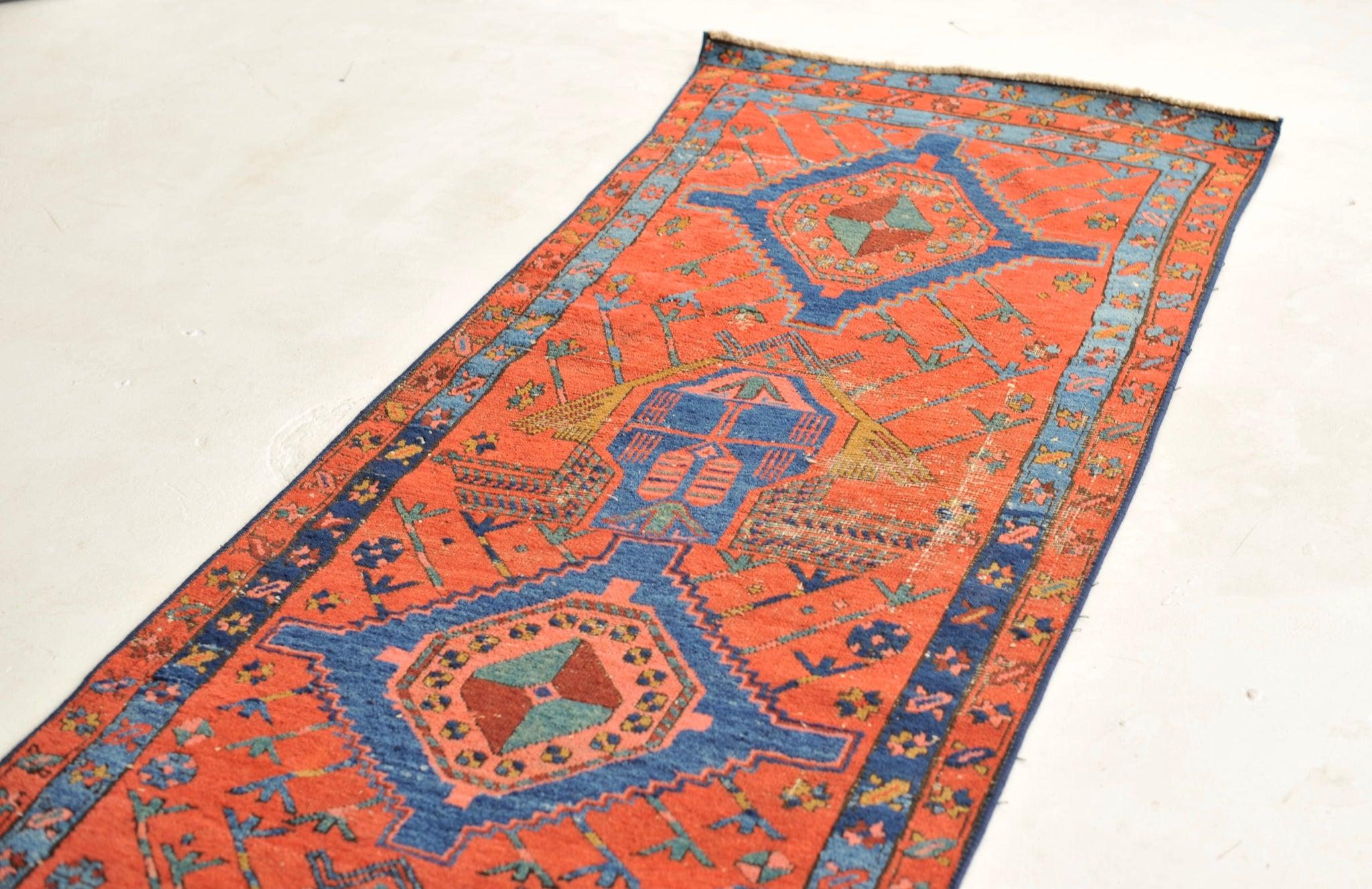 Antique Runner with Incredible Geometric Tribal Design In Good Condition For Sale In Milwaukee, WI