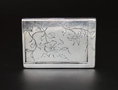 Antique Russain Imperial Cigarette Tobacco case box solid 84 Silver 202 gr