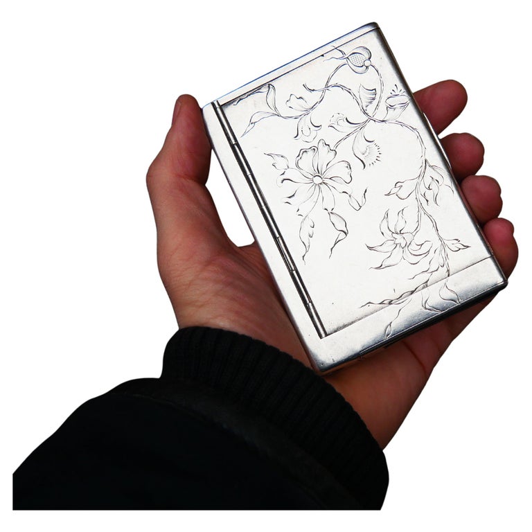 imperial tobacco case Antique Russain Imperial Cigarette Tobacco case box solid 84 Silver 202 gr