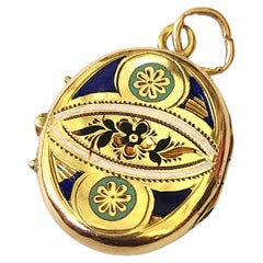 Antique Russian 1800s Gold Locket Pendant