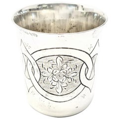 Antique Russian 1875 84 Silver Kiddush Cup