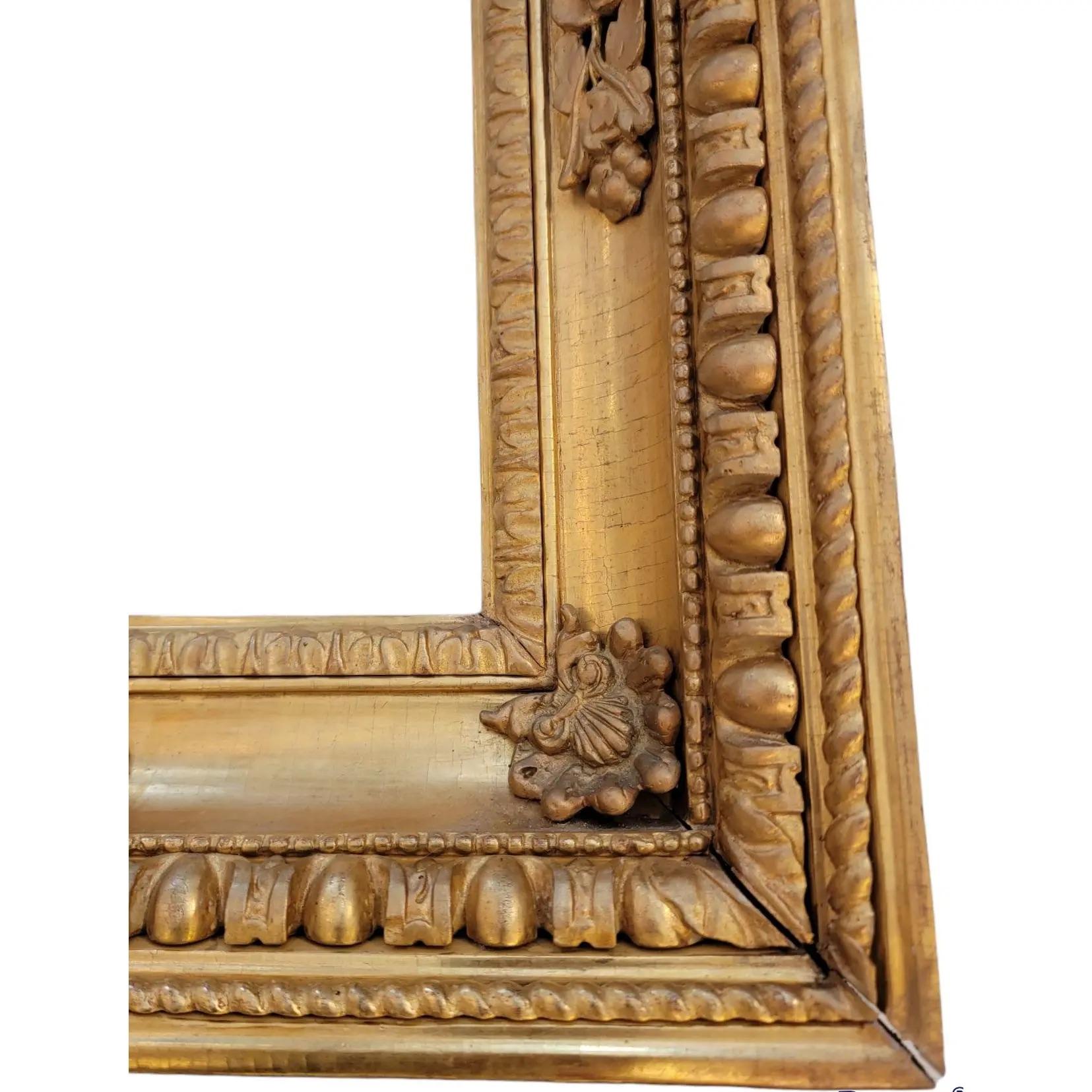 Antique Russian 24k Plt Wooden Frame In Good Condition For Sale In Pasadena, CA