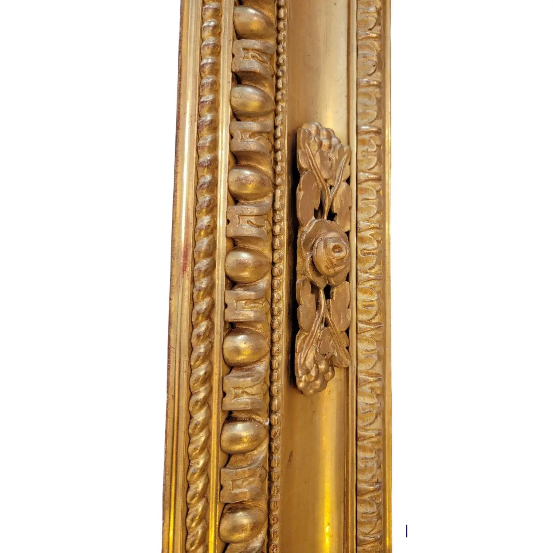 19th Century Antique Russian 24k Plt Wooden Frame For Sale