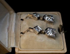 Antique Russian 2.95 Ct Old Mine Cut Diamond Earrings