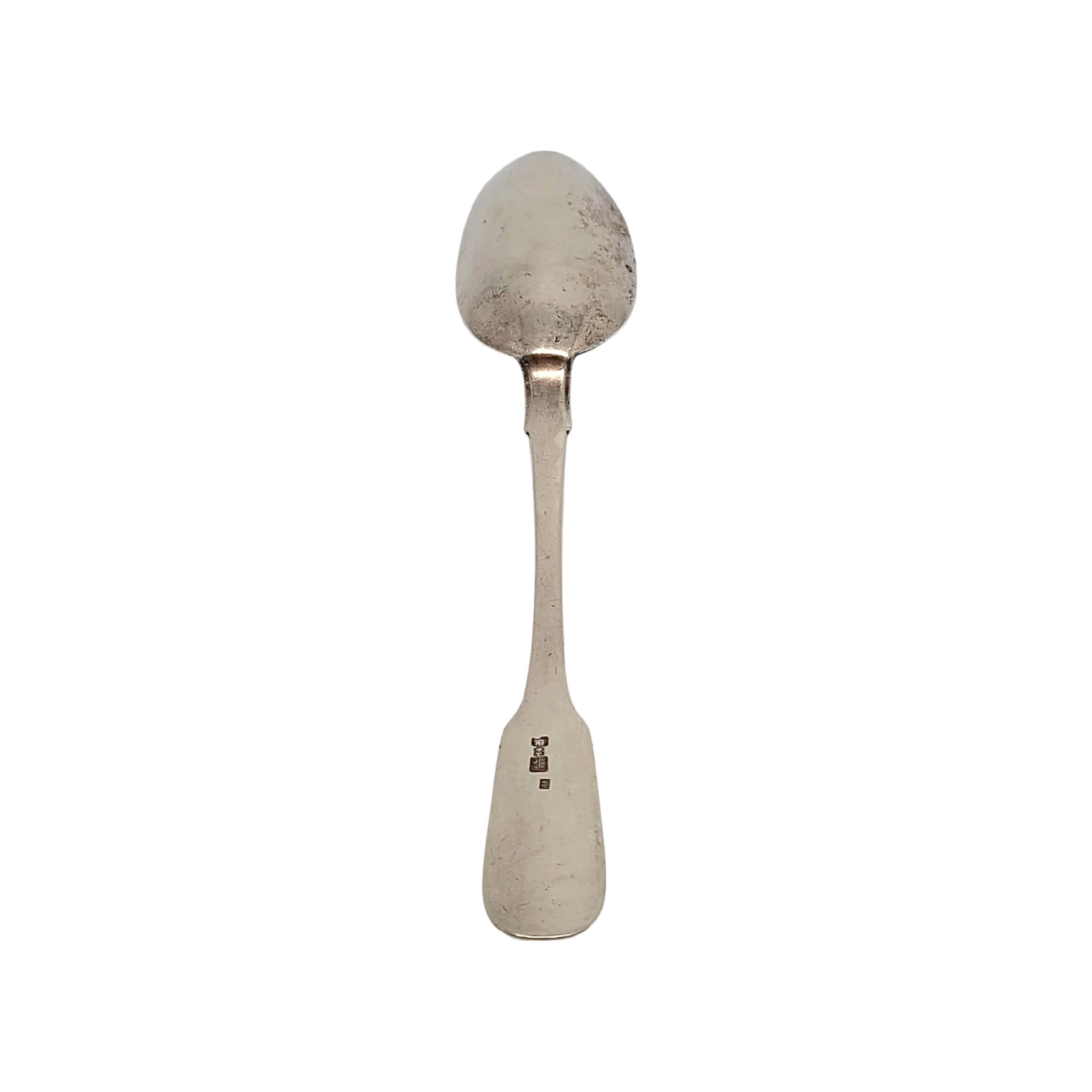 Antique Russian 84 silver spoon, .875 fineness.

A large and substantial spoon in a simple and timeless Fiddle pattern.

No monogram.

Measures 8 1/8