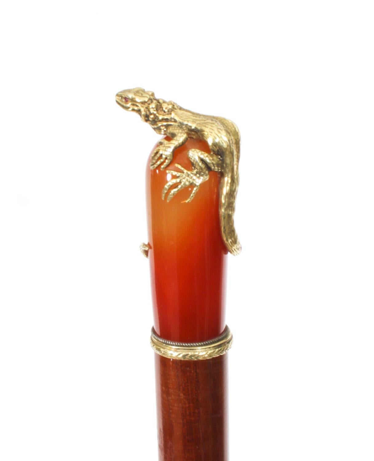 Ancienne canne russe en agate et argent doré 19ème siècle 88cm/34.5 in en vente 5