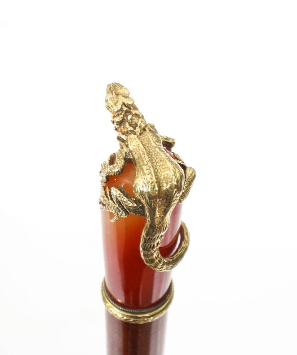 Ancienne canne russe en agate et argent doré 19ème siècle 88cm/34.5 in en vente 1