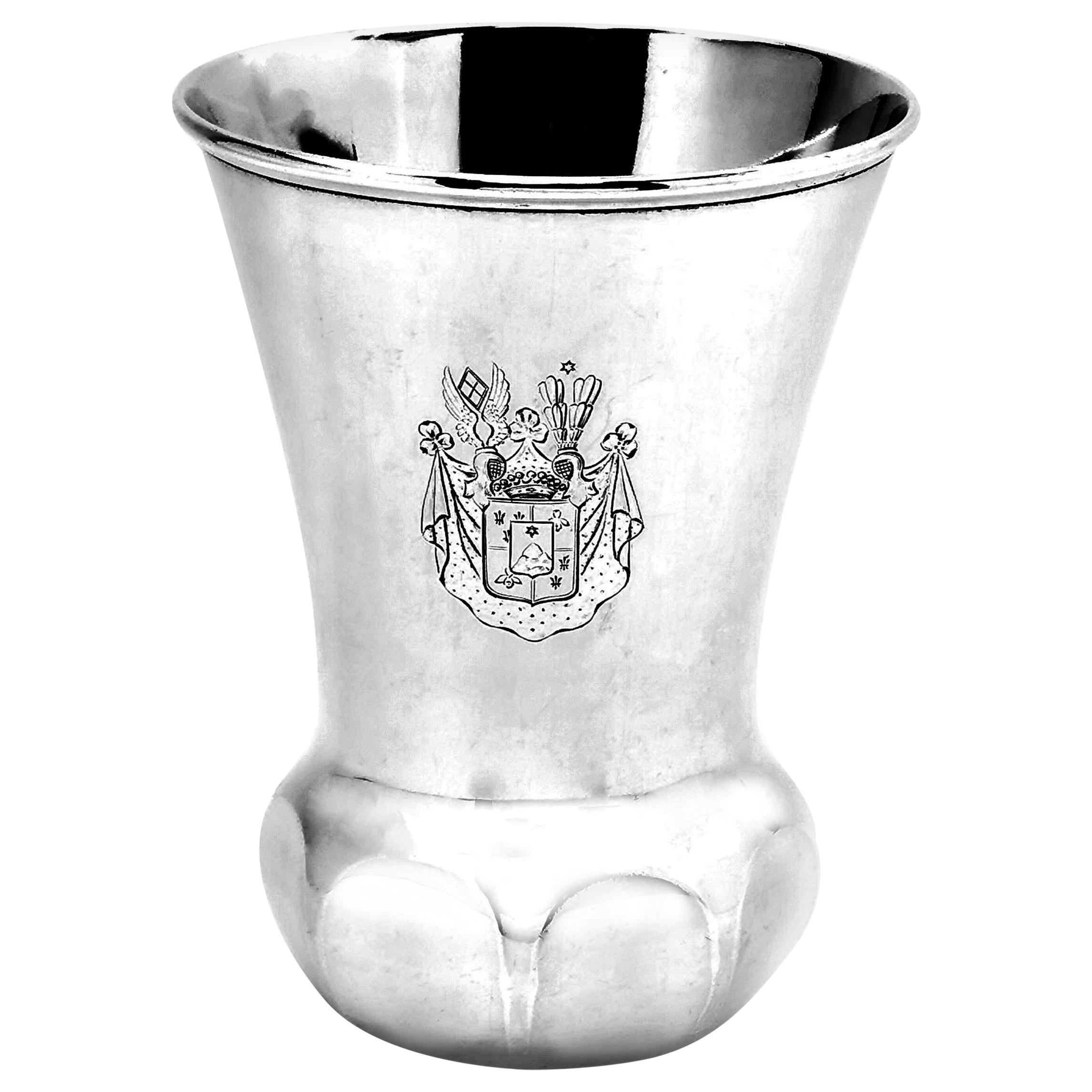 Antique Russian Alexander II Provincial Solid Silver Beaker / Cup 1864 Odessa