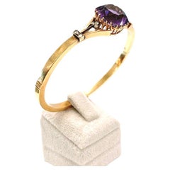Antiguo Brazalete de Oro Ruso Amatista