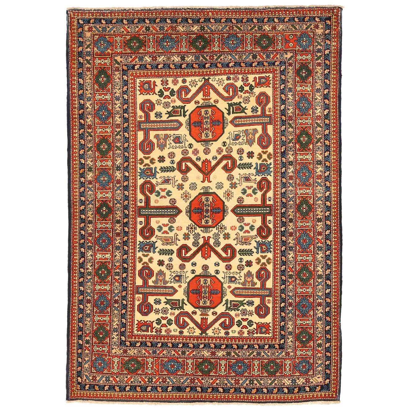 Antique Russian Area Rug Azarbaijan Design For Sale at 1stDibs