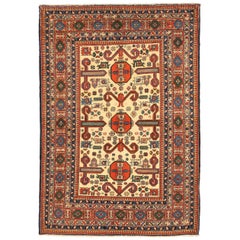 Vintage Russian Area Rug Azarbaijan Design