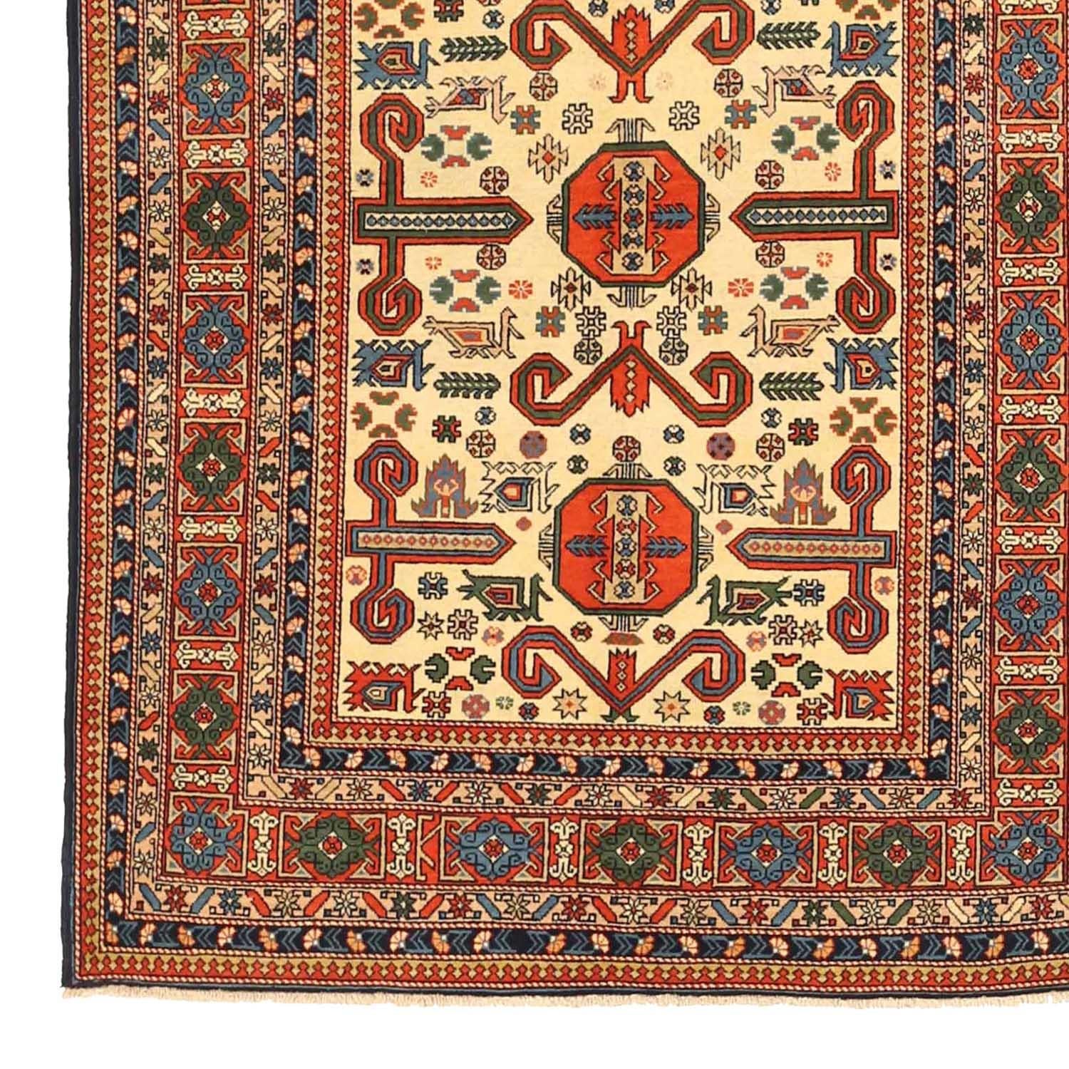 Other Antique Russian Area Rug Azarbaijan Design For Sale