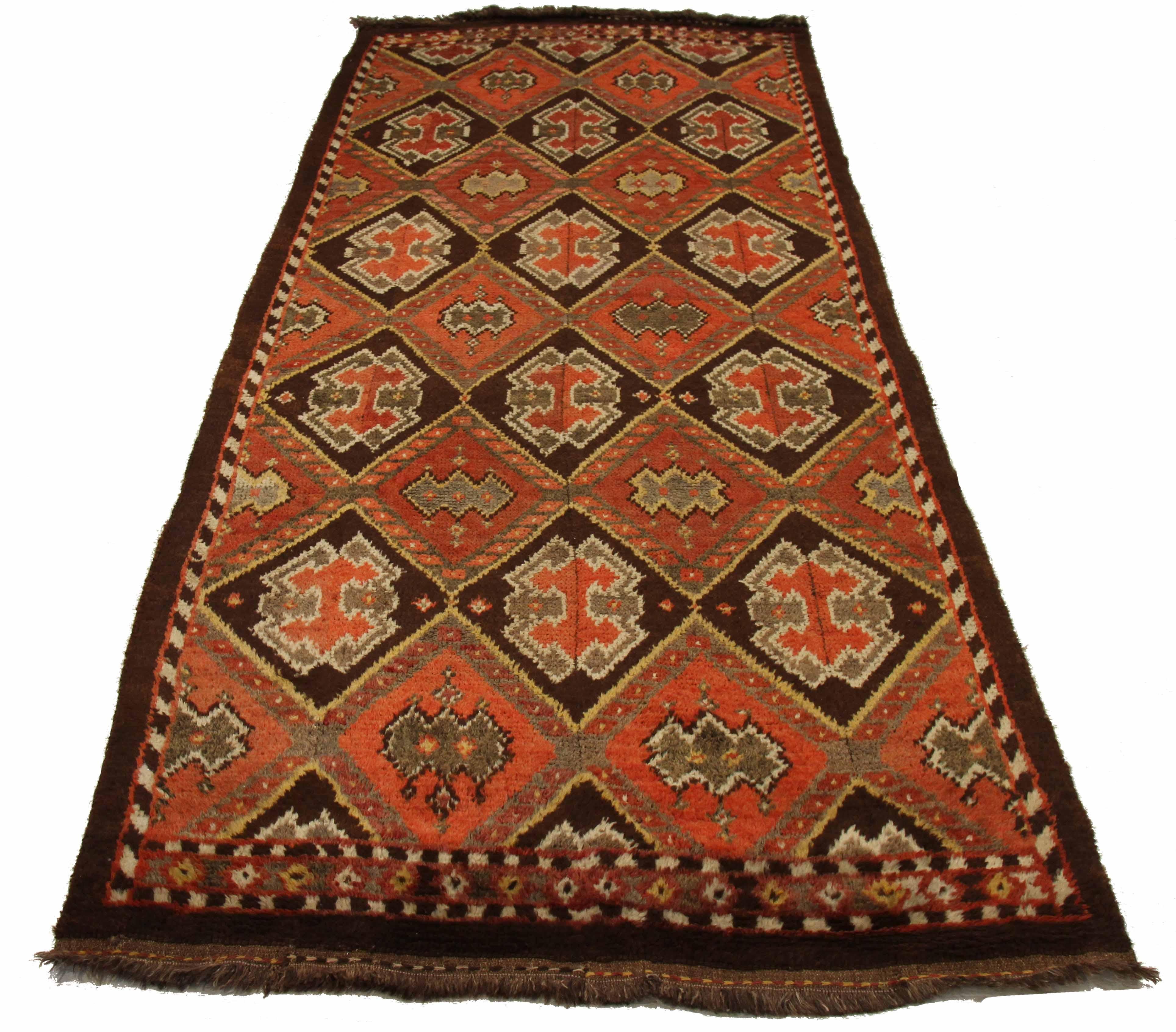 Antique Russian area rug handwoven from the finest sheep’s wool. It’s colored with all-natural vegetable dyes that are safe for humans and pets. It’s a traditional Gabbeh design handwoven by expert artisans. It’s a lovely area rug that can be