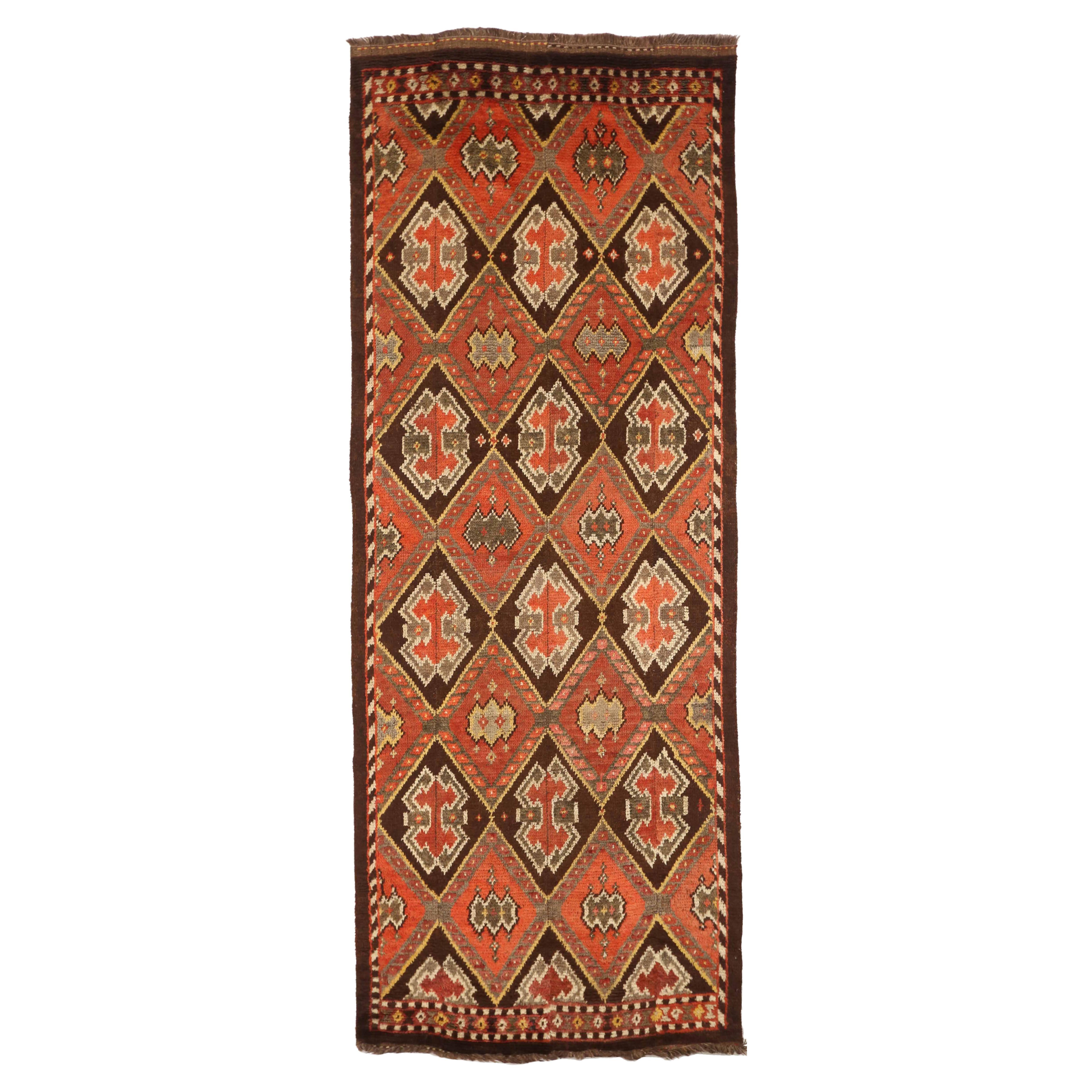Antiker russischer Teppich im Gabbeh-Design