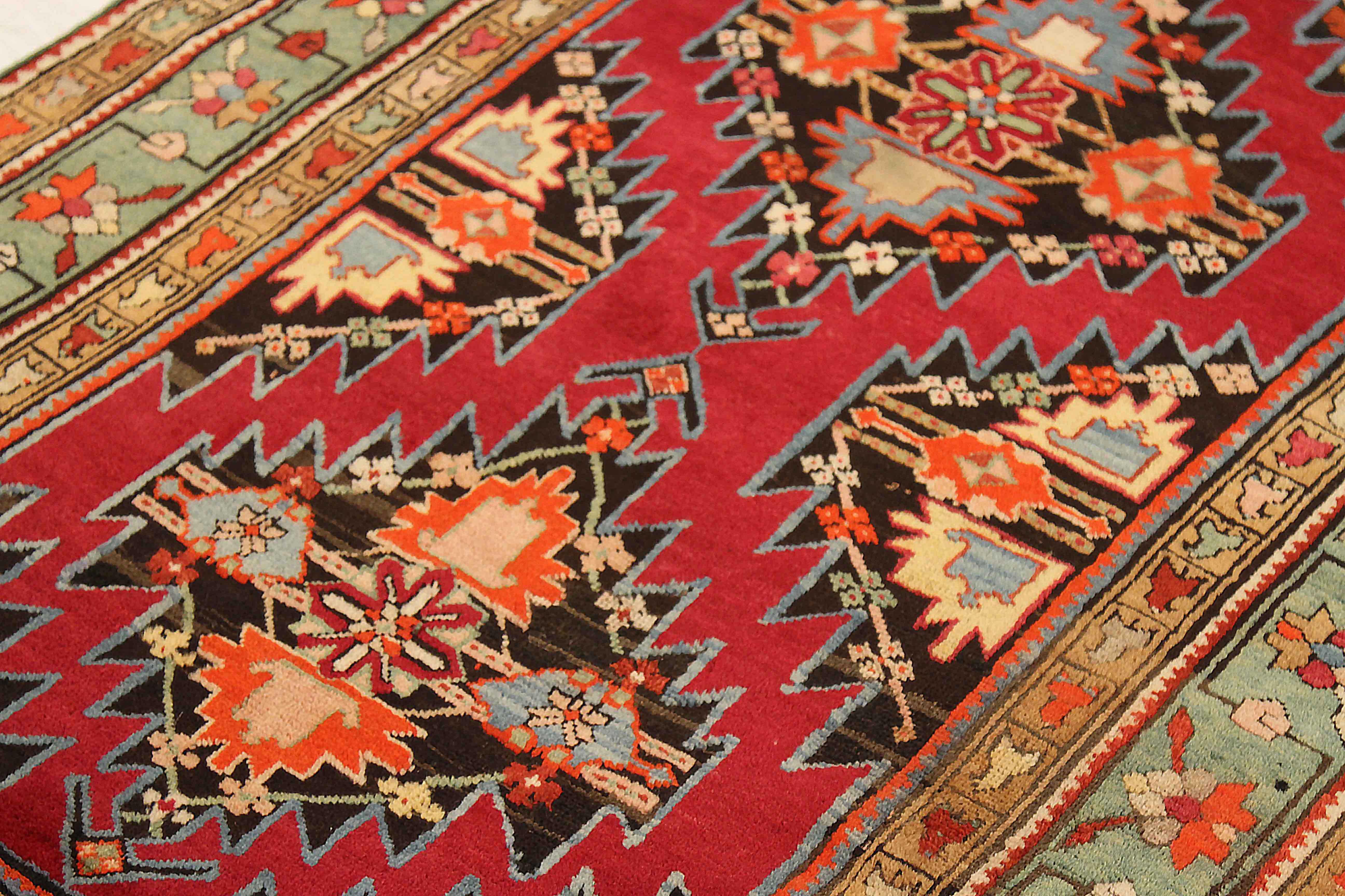 Other Antique Russian Area Rug Gharebagh Design For Sale