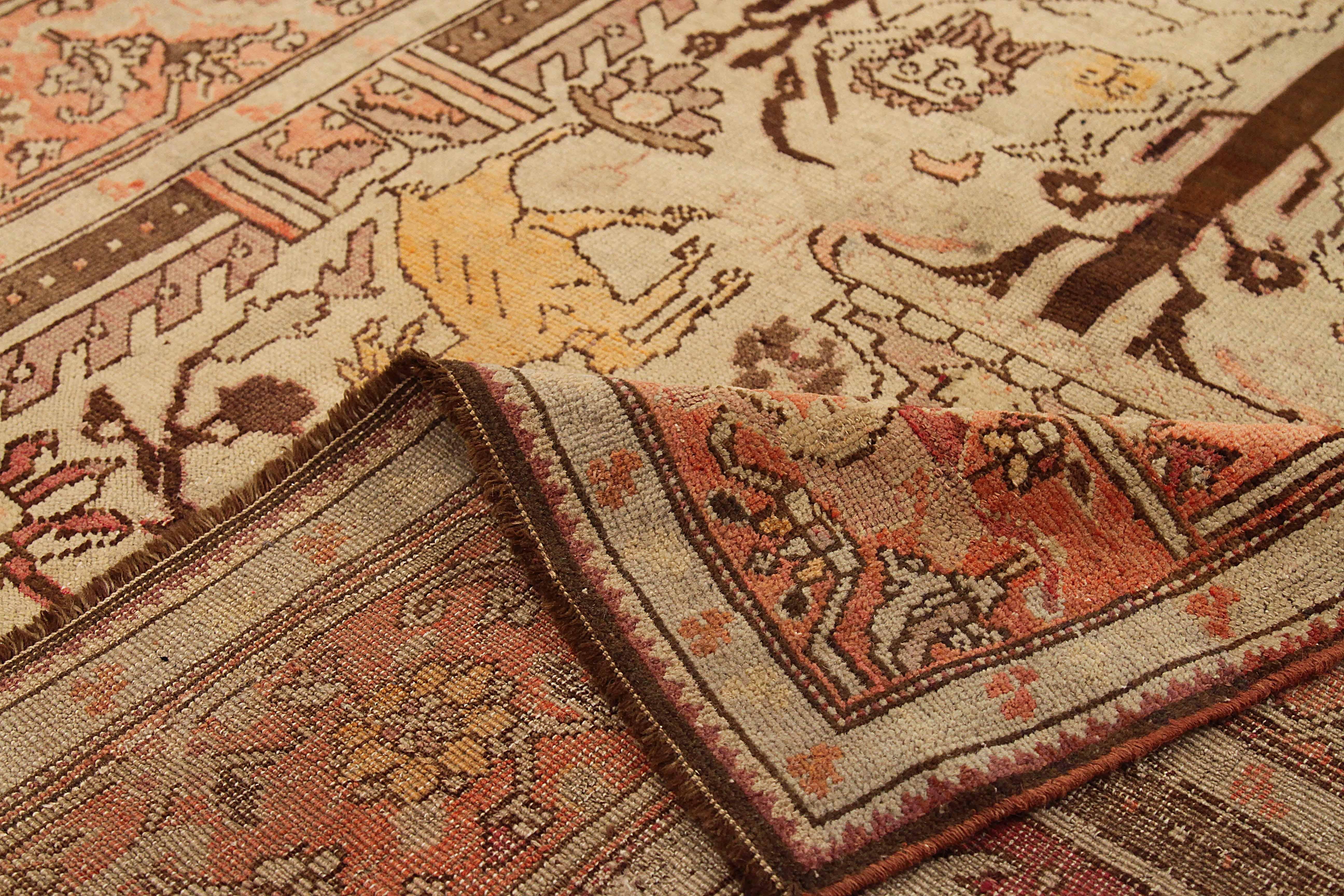 Hand-Woven Antique Russian Area Rug Karabagh Design For Sale