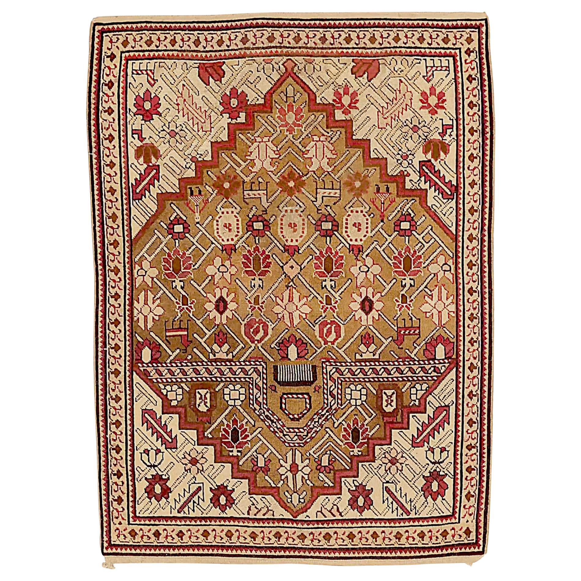 Antique Russian Area Rug Karebagh Design