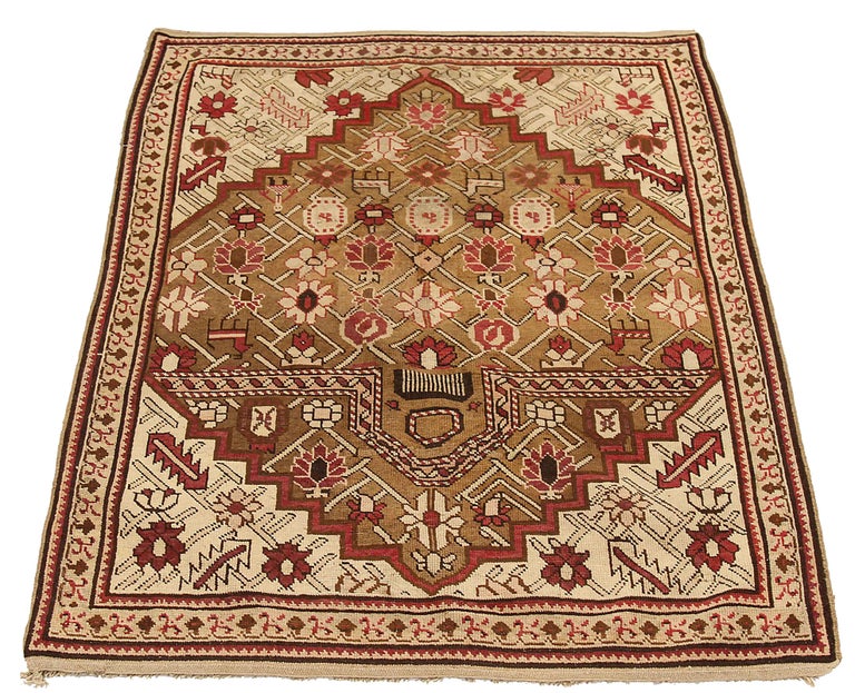 Russian Rug Detailed Antique Russian Area Rug Karebagh Design For Sale at 1stDibs