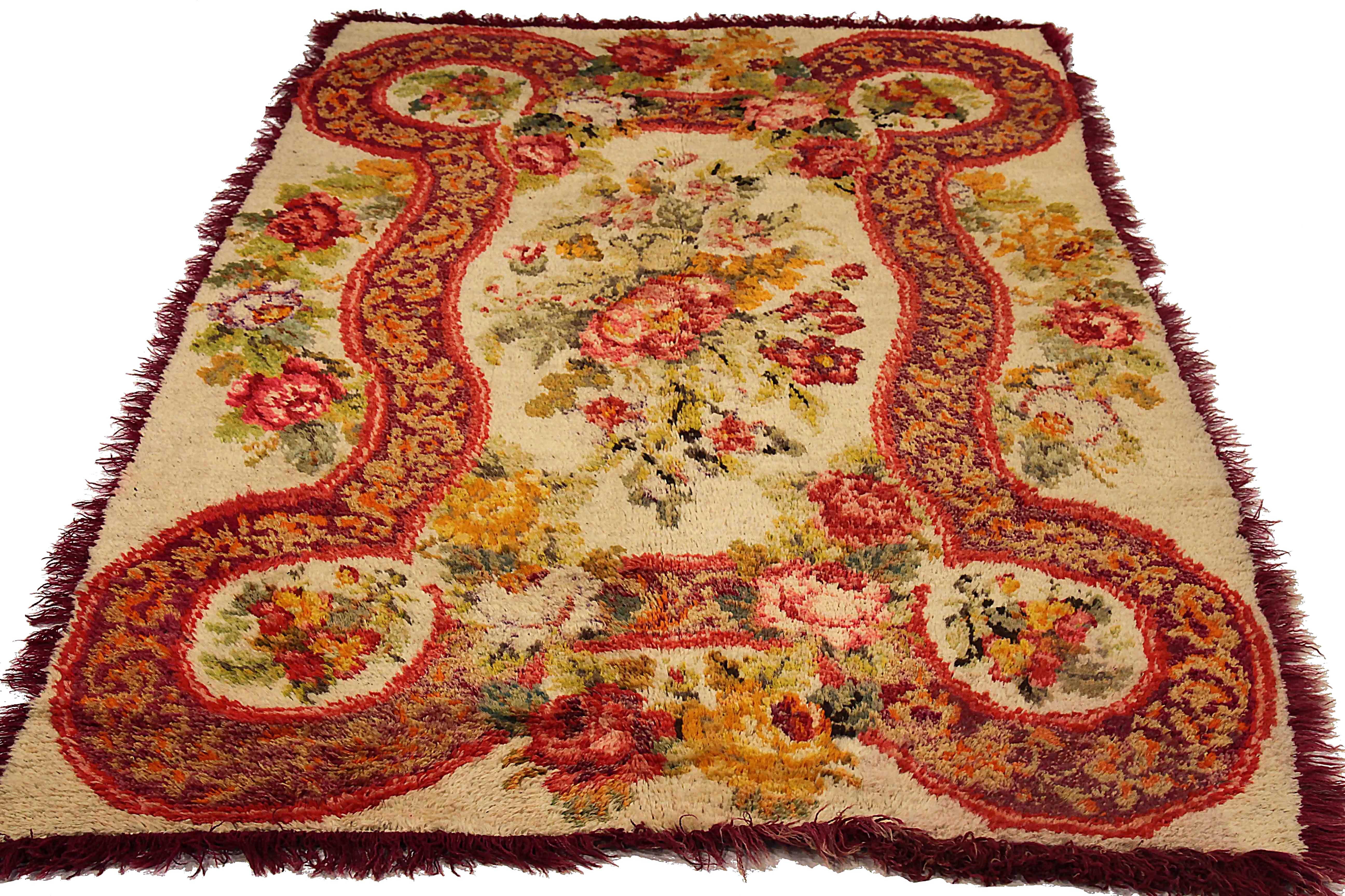Antique Russian area rug handwoven from the finest sheep’s wool. It’s colored with all-natural vegetable dyes that are safe for humans and pets. It’s a traditional Karebagh design handwoven by expert artisans. It’s a lovely area rug that can be