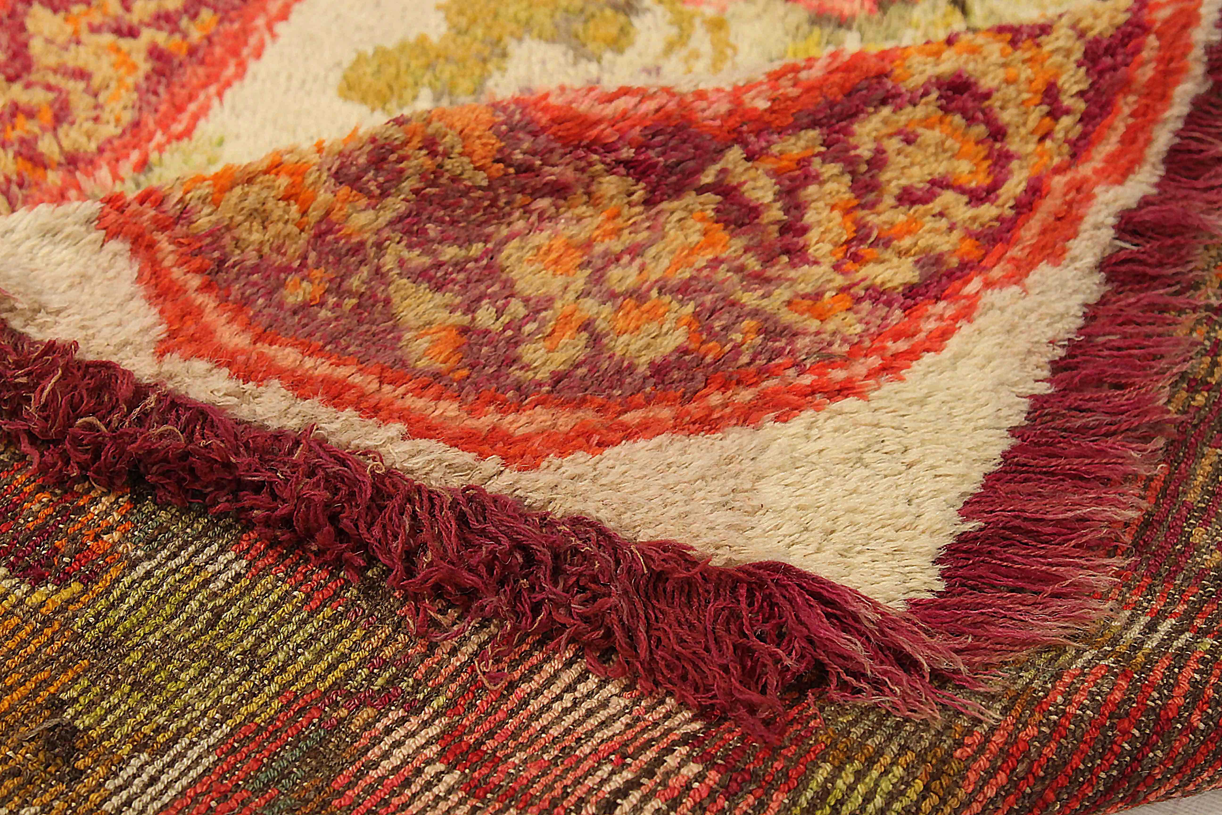 Hand-Woven Antique Russian Area Rug Karebagh Design