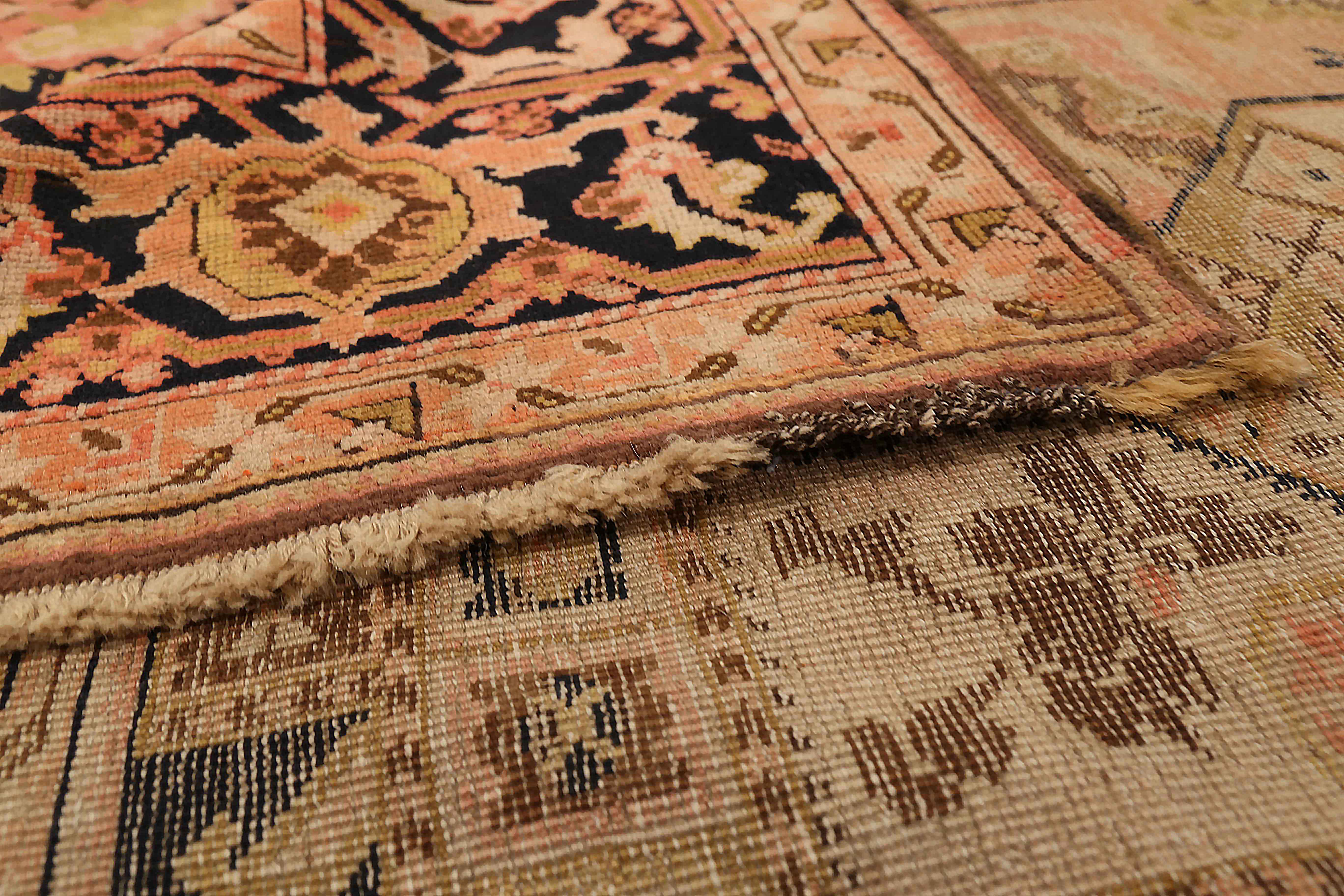 Hand-Woven Antique Russian Area Rug Karebagh Design For Sale